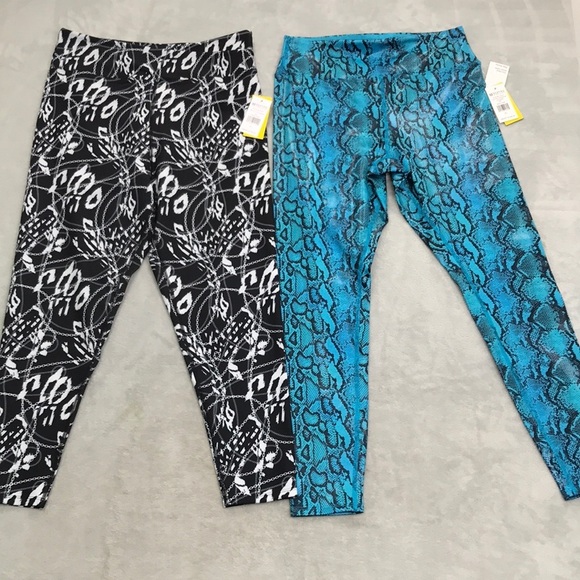 2 Pairs of Eleven By Venus Williams Printed Leggings Size XL New with tags